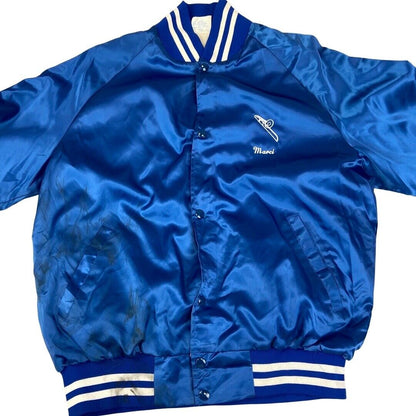 VTG 80s USA RAMONA JUNIOR HIGHSCHOOL BAND SATIN NYLON COACH VARITY JACKET L 44”