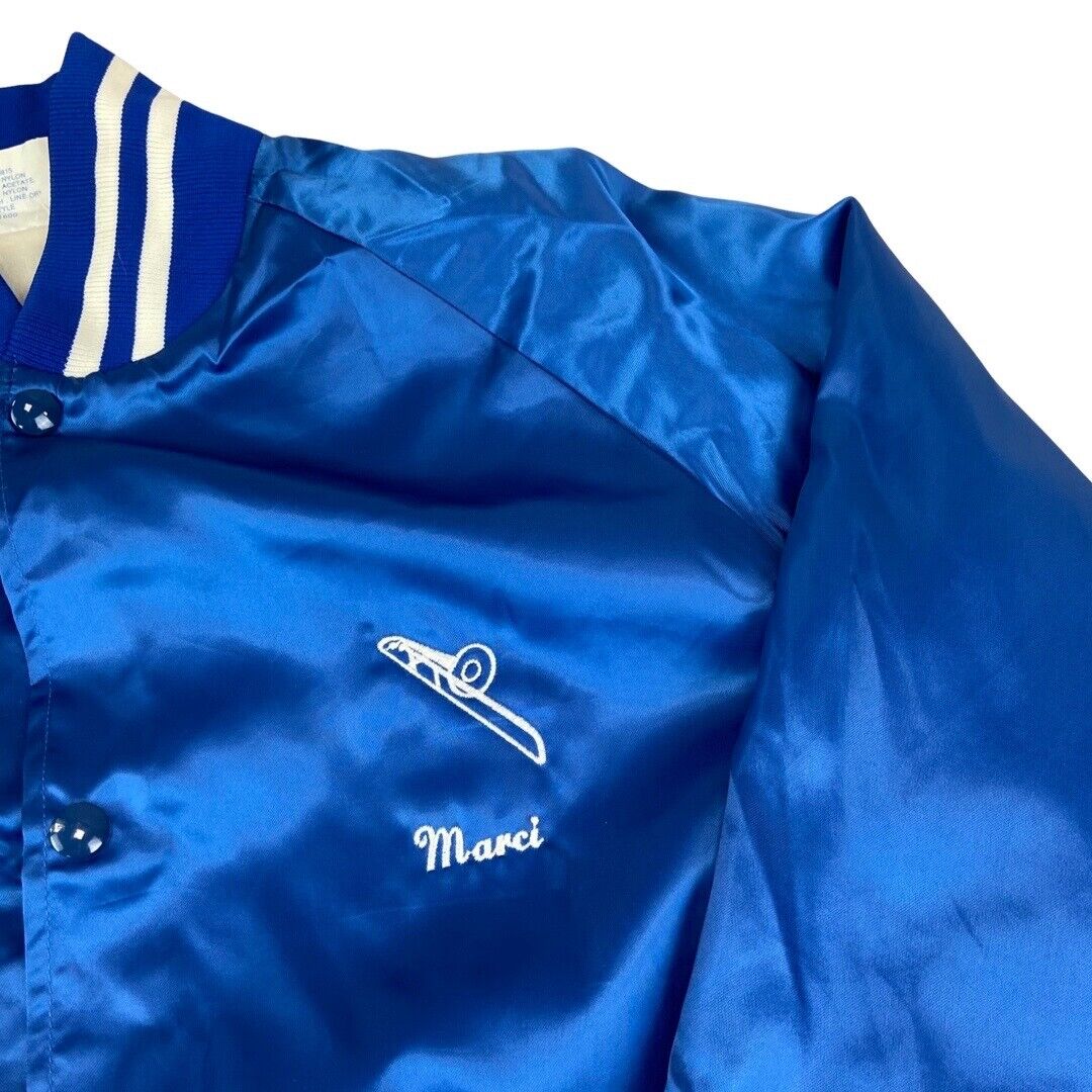 VTG 80s USA RAMONA JUNIOR HIGHSCHOOL BAND SATIN NYLON COACH VARITY JACKET L 44”