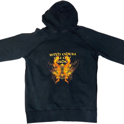2000s Black Amon Amarth With Oden On My Side Triple Sided Print Hoodie Large