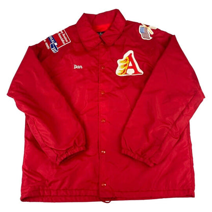 VTG USA 1985 AMATEUR ICE HOCKEY VARSITY NYLON LINED WINDBREAKER JACKET 42” L