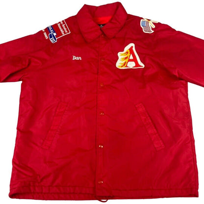 VTG USA 1985 AMATEUR ICE HOCKEY VARSITY NYLON LINED WINDBREAKER JACKET 42” L