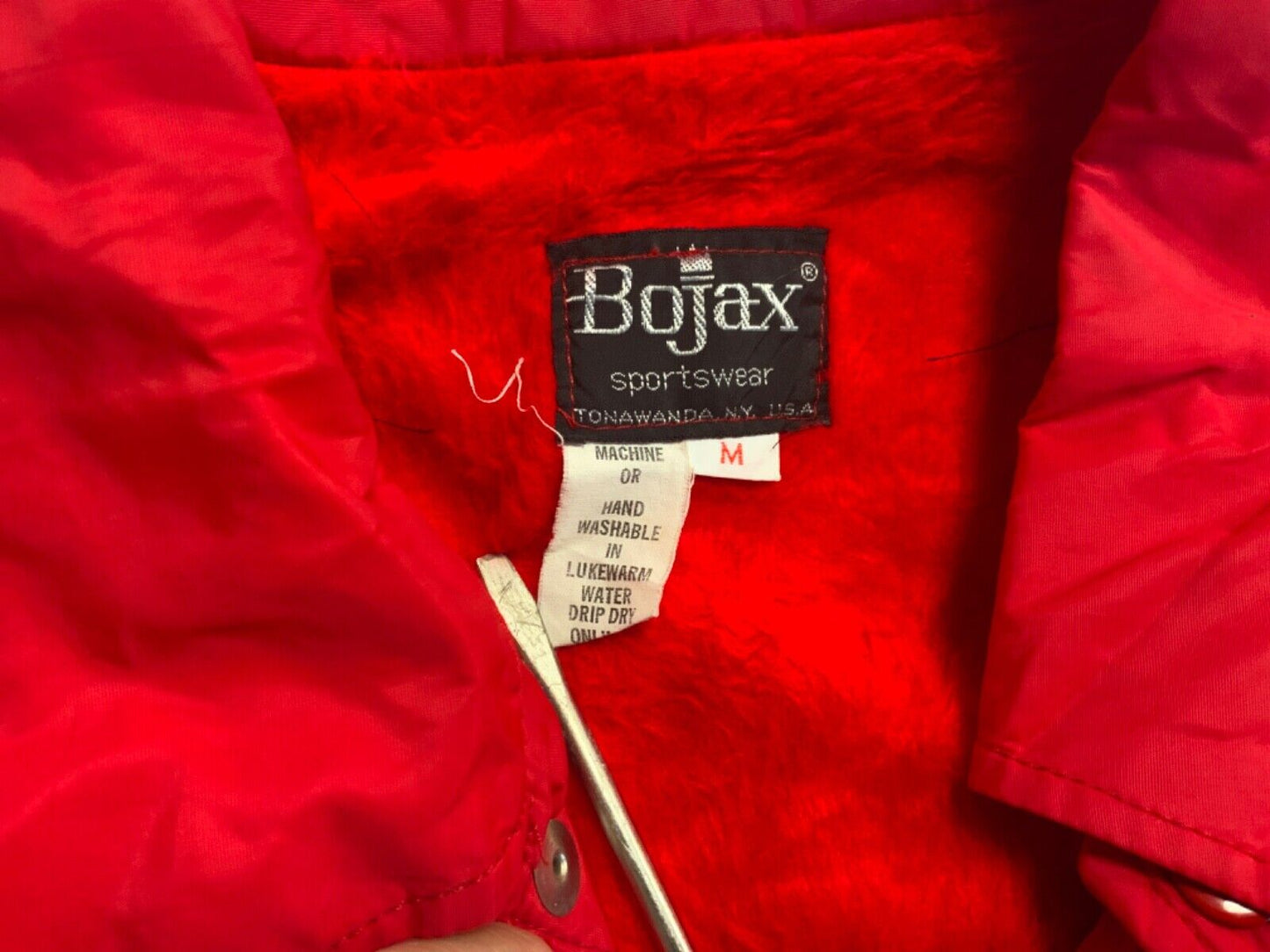 VTG USA 1985 AMATEUR ICE HOCKEY VARSITY NYLON LINED WINDBREAKER JACKET 42” L