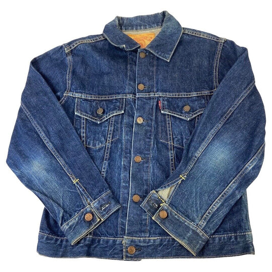 VTG USA BIGSTONE WESTERN RAW GENUINE INDIGO DYED DENIM JACKET ROCKABILLY 36” S
