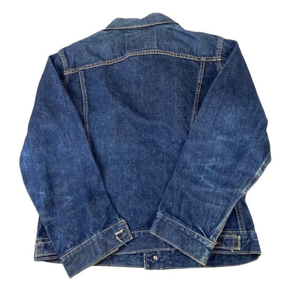 VTG USA BIGSTONE WESTERN RAW GENUINE INDIGO DYED DENIM JACKET ROCKABILLY 36” S