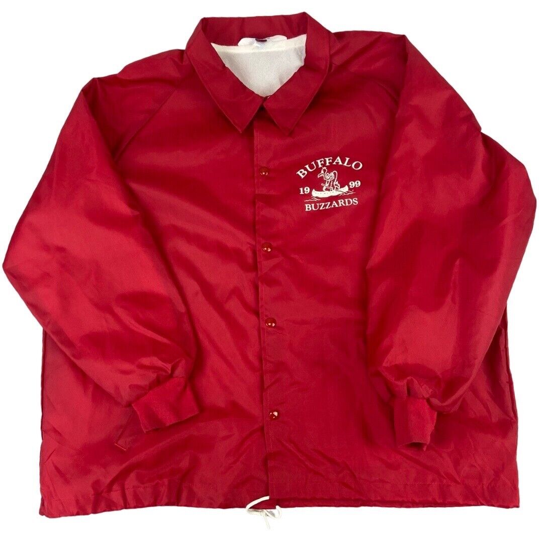 VTG USA BUFFALO BUZZARDS 99 CANOE VARSITY NYLON WINDBREAKER COACH JACKET 48” 2XL