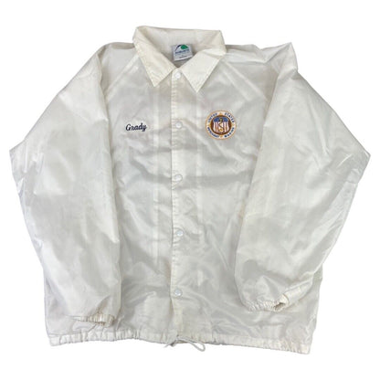 VTG USA AMERICAN MERCHANT MARINE VETERANS NYLON WINDBREAKER LINED JACKET 44” L