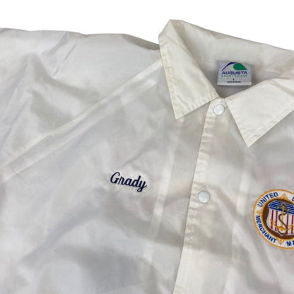 VTG USA AMERICAN MERCHANT MARINE VETERANS NYLON WINDBREAKER LINED JACKET 44” L