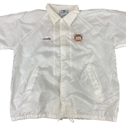 VTG USA AMERICAN MERCHANT MARINE VETERANS NYLON WINDBREAKER LINED JACKET 44” L