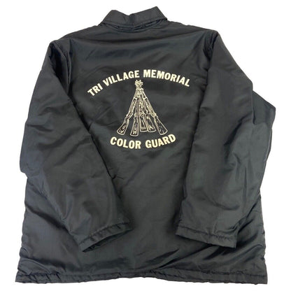 VTG USA TRI VILLAGE NY MEMORIAL COLOR GUARD SHERPA LINED NYLON JACKET 48” 2XL