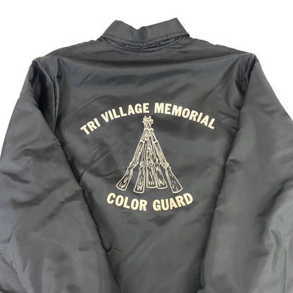 VTG USA TRI VILLAGE NY MEMORIAL COLOR GUARD SHERPA LINED NYLON JACKET 48” 2XL