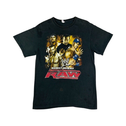 Vintage 2000s Black Monday Night Raw Double-Sided Graphic T-Shirt Medium