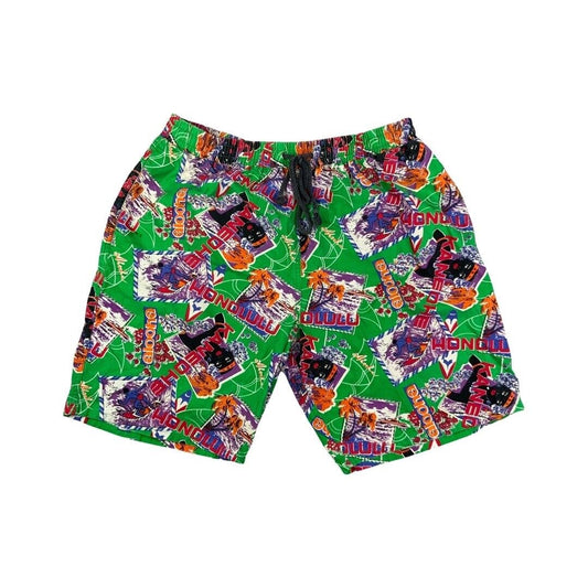 Vintage 1990s Multi-Coloured Hawaiian Surf Swim Boardshorts AOP XL