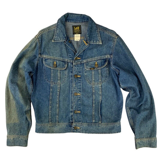 VTG V RARE LEE RIDERS EDWIN JAPAN COLAB DENIM TRUCKER JACKET SANFORIZED M 40”