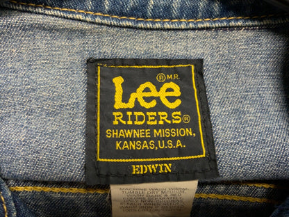 VTG V RARE LEE RIDERS EDWIN JAPAN COLAB DENIM TRUCKER JACKET SANFORIZED M 40”