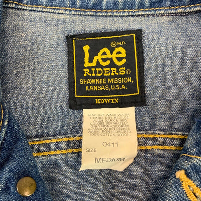 VTG V RARE LEE RIDERS EDWIN JAPAN COLAB DENIM TRUCKER JACKET SANFORIZED M 40”