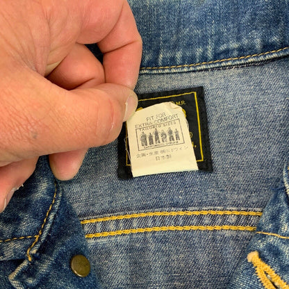 VTG V RARE LEE RIDERS EDWIN JAPAN COLAB DENIM TRUCKER JACKET SANFORIZED M 40”