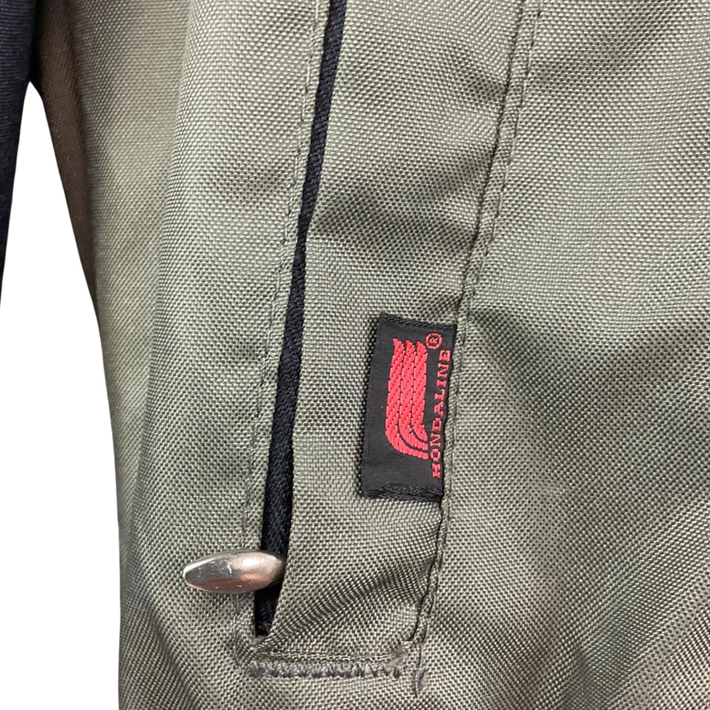 VTG USA HONDA MOTORCYCLE HONDALINE BOMBER JACKET EARLY WARNING FABRIC BIKE L 42"