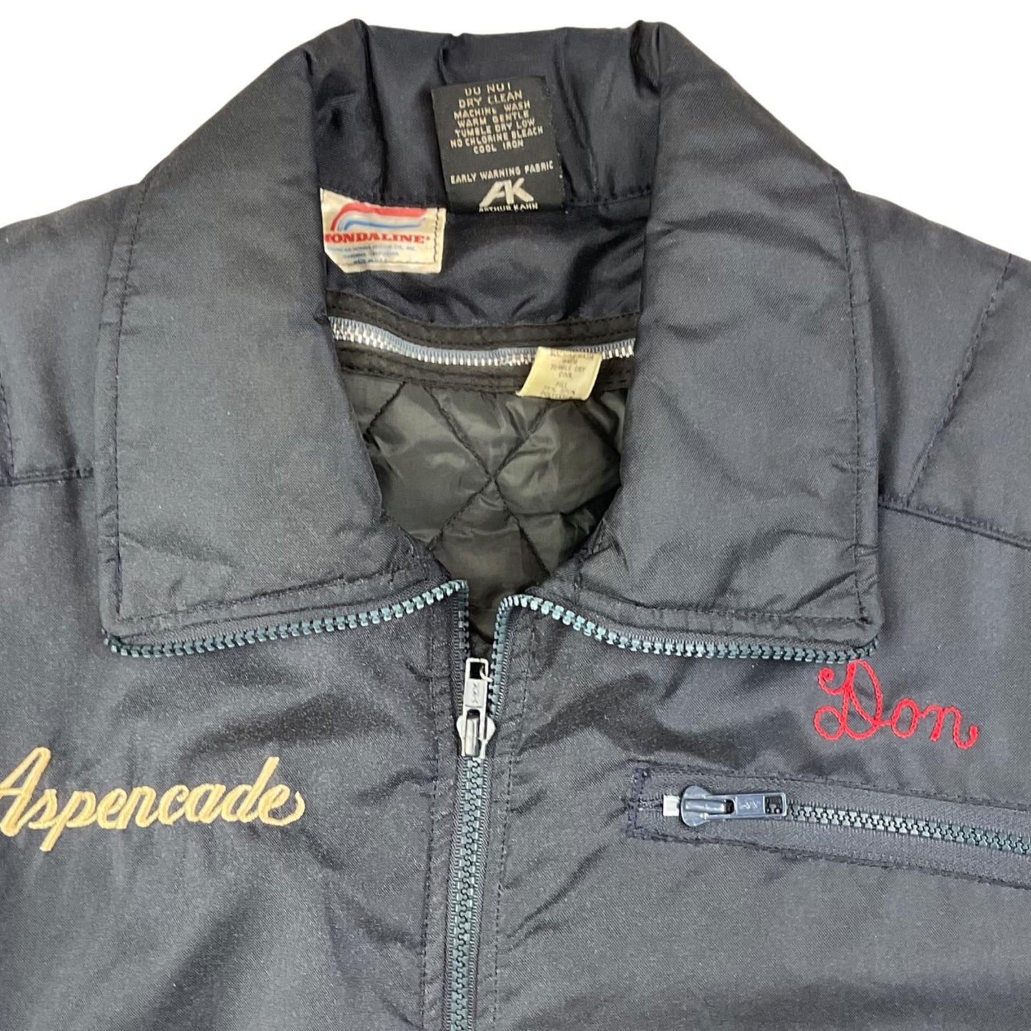 VTG USA HONDA MOTORCYCLE HONDALINE BOMBER JACKET EARLY WARNING FABRIC BIKE L 42"