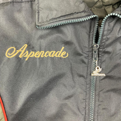 VTG USA HONDA MOTORCYCLE HONDALINE BOMBER JACKET EARLY WARNING FABRIC BIKE L 42"