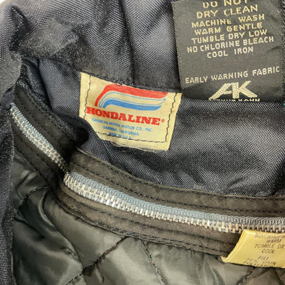 VTG USA HONDA MOTORCYCLE HONDALINE BOMBER JACKET EARLY WARNING FABRIC BIKE L 42"