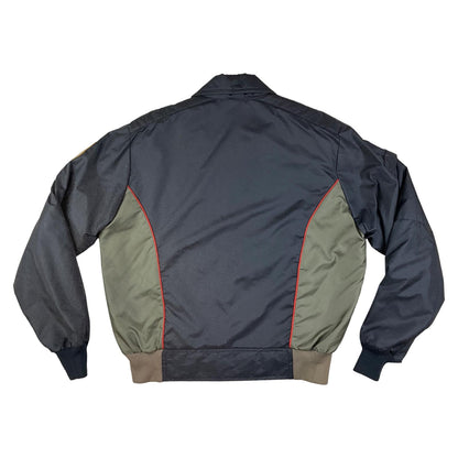 VTG USA HONDA MOTORCYCLE HONDALINE BOMBER JACKET EARLY WARNING FABRIC BIKE L 42"