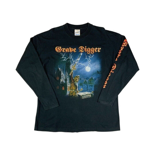VTG 1999 Grave Digger Excalibur Long-Sleeve Graphic T-Shirt Screen Stars XL