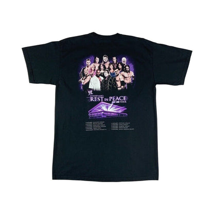 2009 Black WWE Undertaker's Rest In Peace Tour Double Sided Graphic T-Shirt XL