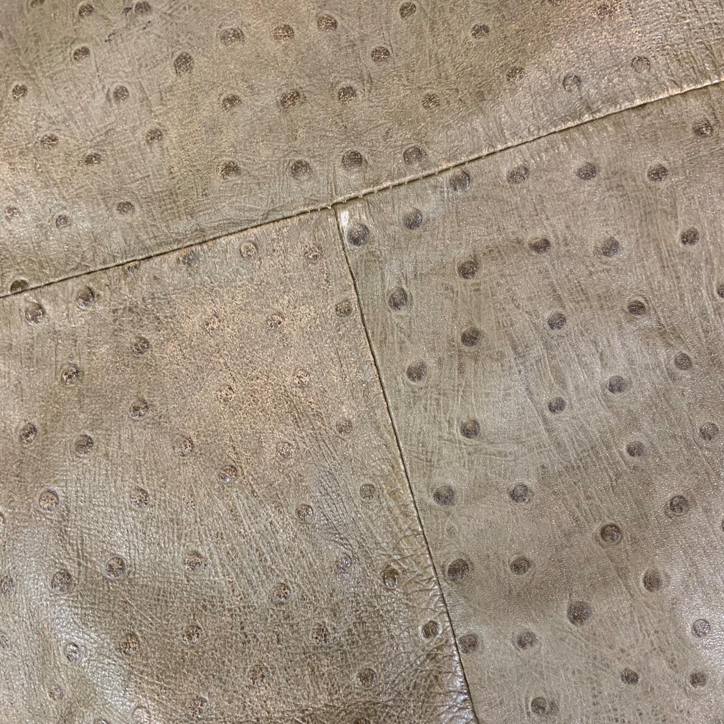 RARE VTG 1960s LADIES OSTRICH SKIN LEATHER COAT GREEN BEIGE MOD VGC SIZE 12 - 14