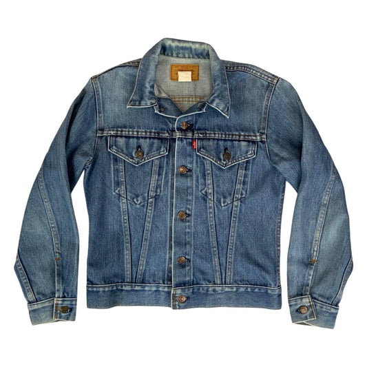 LADIES VTG 70s LEVIS 70704 0914 RED TAB USA MADE TYPE 3 DENIM JACKET 34” 10