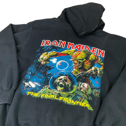2010s Black Iron Maiden The Final Frontier Double Sided Graphic Hoodie Med/Lrg