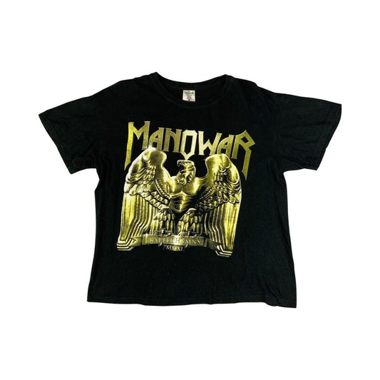 Vintage 90s Black Manowar Battle Hymns Double-Sided Graphic T-Shirt Medium