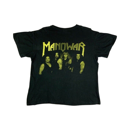 Vintage 90s Black Manowar Battle Hymns Double-Sided Graphic T-Shirt Medium