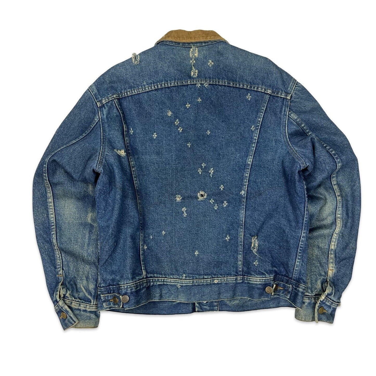 VTG 80S LEE STORM RIDER LINED DENIM JACKET V RARE 70s MARIJUANA PATCH  L 42”