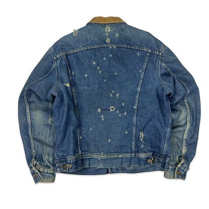 VTG 80S LEE STORM RIDER LINED DENIM JACKET V RARE 70s MARIJUANA PATCH  L 42”