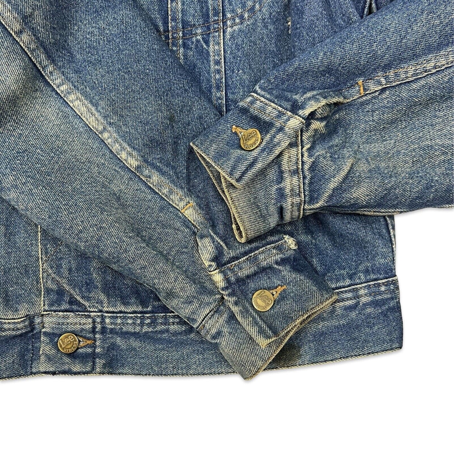 VTG 80S LEE STORM RIDER LINED DENIM JACKET V RARE 70s MARIJUANA PATCH  L 42”