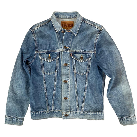 VTG EDWIN PREMIUM JAPANESE DENIM TRUCKER JACKET ROCKABILLY 36” S