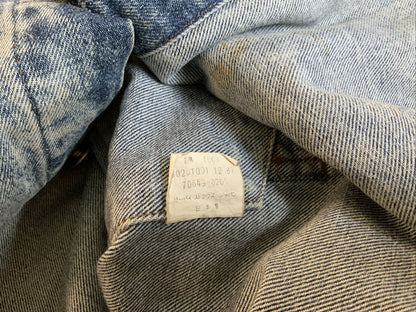 VTG 1980s ORANGE TAB ACID WASH LEVIS TYPE 3 TRUCKER DENIM JACKET 41 M