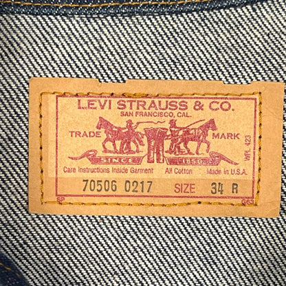 VTG DEADSTOCK 80s USA LEVIS RED TAB TYPE 3 TRUCKER DENIM JACKET 777 STAMP 34 XS