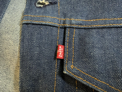 VTG DEADSTOCK 80s USA LEVIS RED TAB TYPE 3 TRUCKER DENIM JACKET 777 STAMP 34 XS