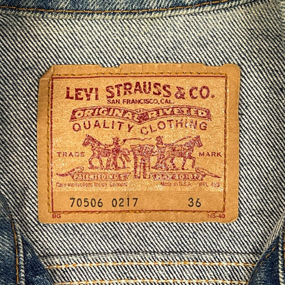VTG 1980s USA LEVIS RED TAB TYPE 3 TRUCKER DENIM JACKET  527 STAMP 38 S