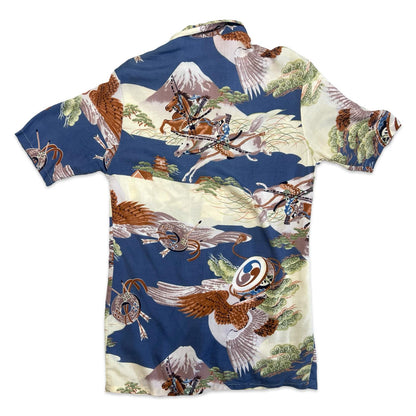 VTG CALIFORNIA MADMAN HAWAIIAN ALOHA SHIRT 40s 50s TIKI ROCKABILLY XS 32”
