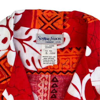 VTG 1976 COLLECTABLE HAWAIIAN ALOHA SHIRT HIBISCUS SELVEDGE TIKI ROCKABILLY L 42