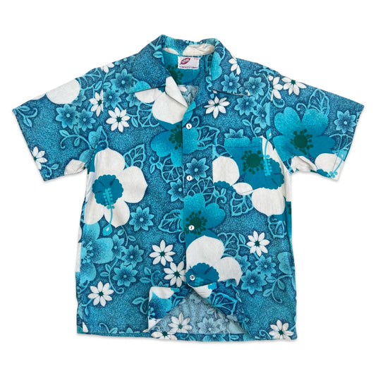 RARE VTG 1968 POMARE BARK CLOTH HAWAIIAN ALOHA SHIRT TIKI ROCKABILLY S 36