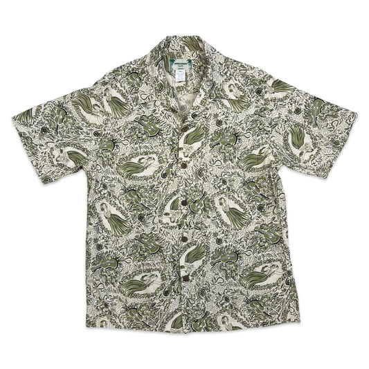 VTG KAMEHAMEHA RAYON HAWAIIAN ALOHA SHIRT 40s 50s TIKI ROCKABILLY S 36