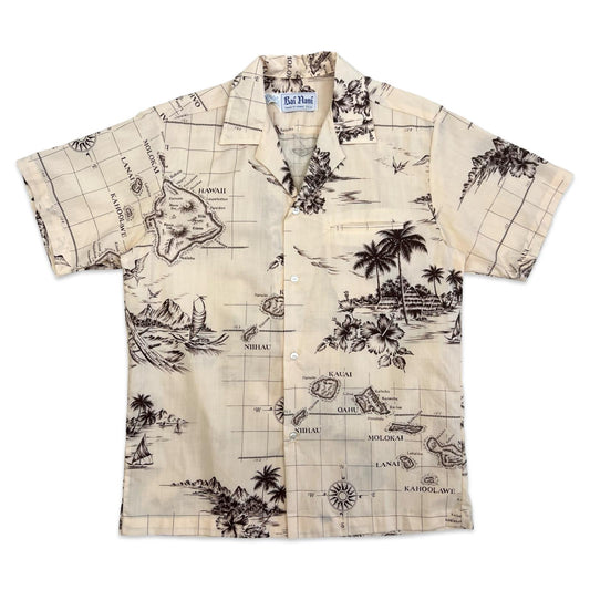VTG RAI NANI COTTON HAWAIIAN ALOHA SHIRT 40s 50s STYLE TIKI ROCKABILLY S 38