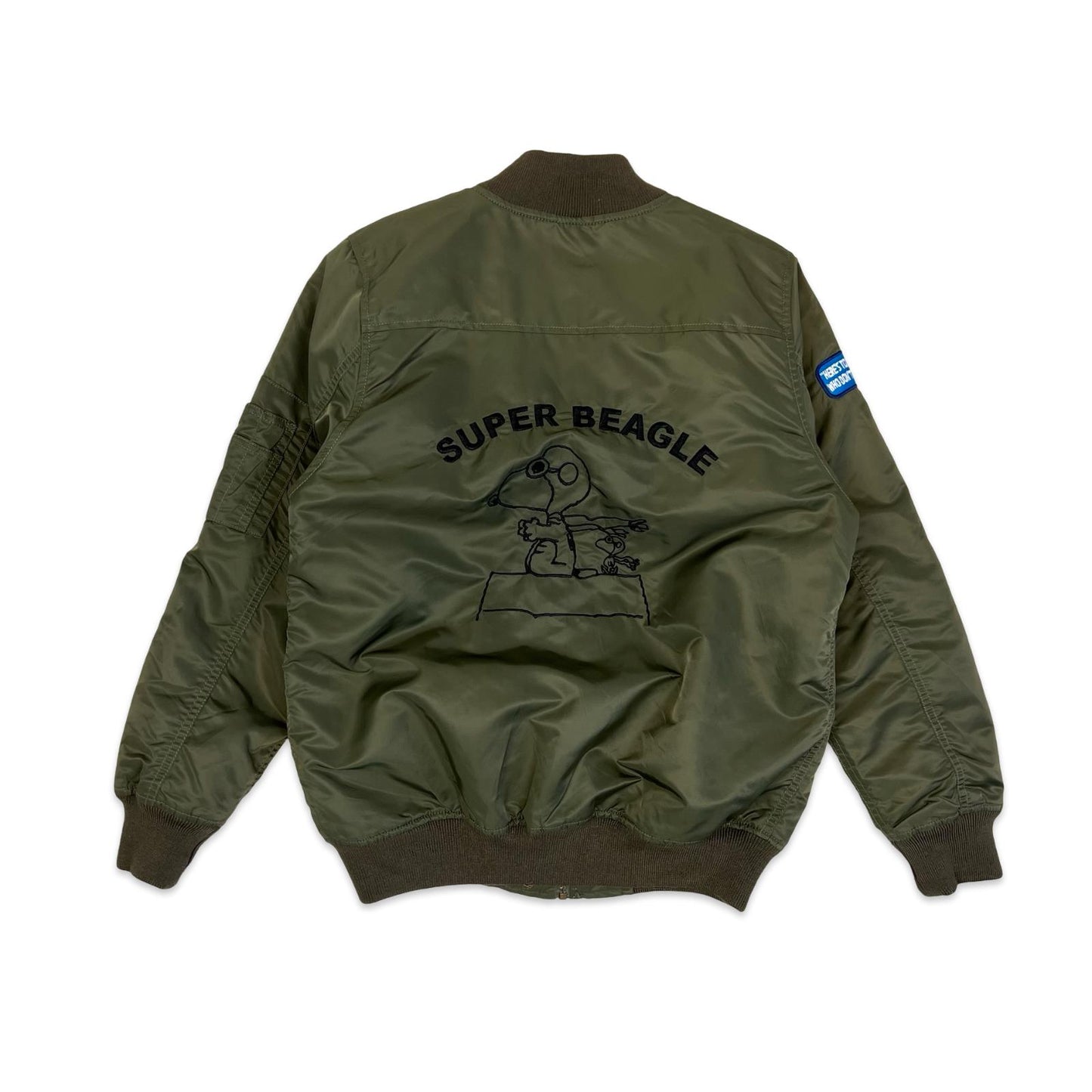 GENUINE PEANUTS SNOOPY SUPER BEAGLE MA-1 STYLE PILOT FLYING JACKET NYLON SML 36”