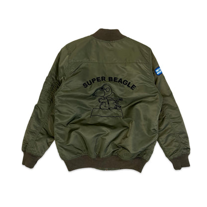 GENUINE PEANUTS SNOOPY SUPER BEAGLE MA-1 STYLE PILOT FLYING JACKET NYLON SML 36”