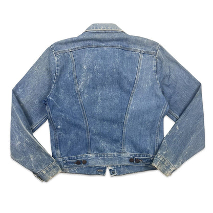 VTG 1970s USA MADE WRANGLER DENIM WESTERN JACKET V COOL BLEACH WASH S 38”