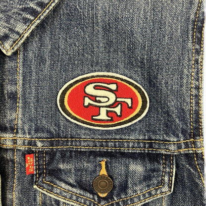 VTG LEVIS NFL COLAB SAN FRANCISCO 49ERS TYPE 3 TRUCKER DENIM JACKET S 38”