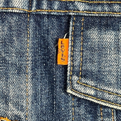 VTG RARE ORIGINAL 1970s LEVIS ORANGE TAB TYPE 3 TRUCKER DENIM JACKET  S 36”
